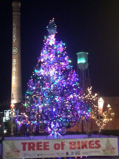 Caktus Participates in Tree of Bikes at American Tobacco Campus