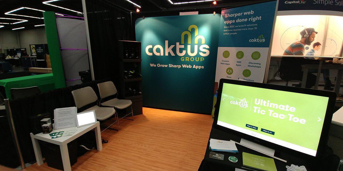 The Caktus booth set up at PyCon 2017