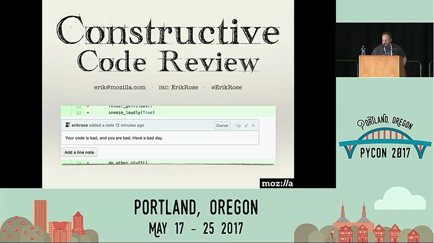 Erik Rose's talk on constructive code reviews.