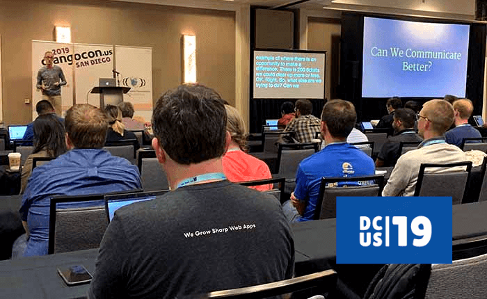 DjangoCon 2019: Django Fellow Carlton Gibson giving his talk