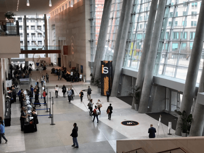 Image of the lobby from the Internet Summit in Raleigh.