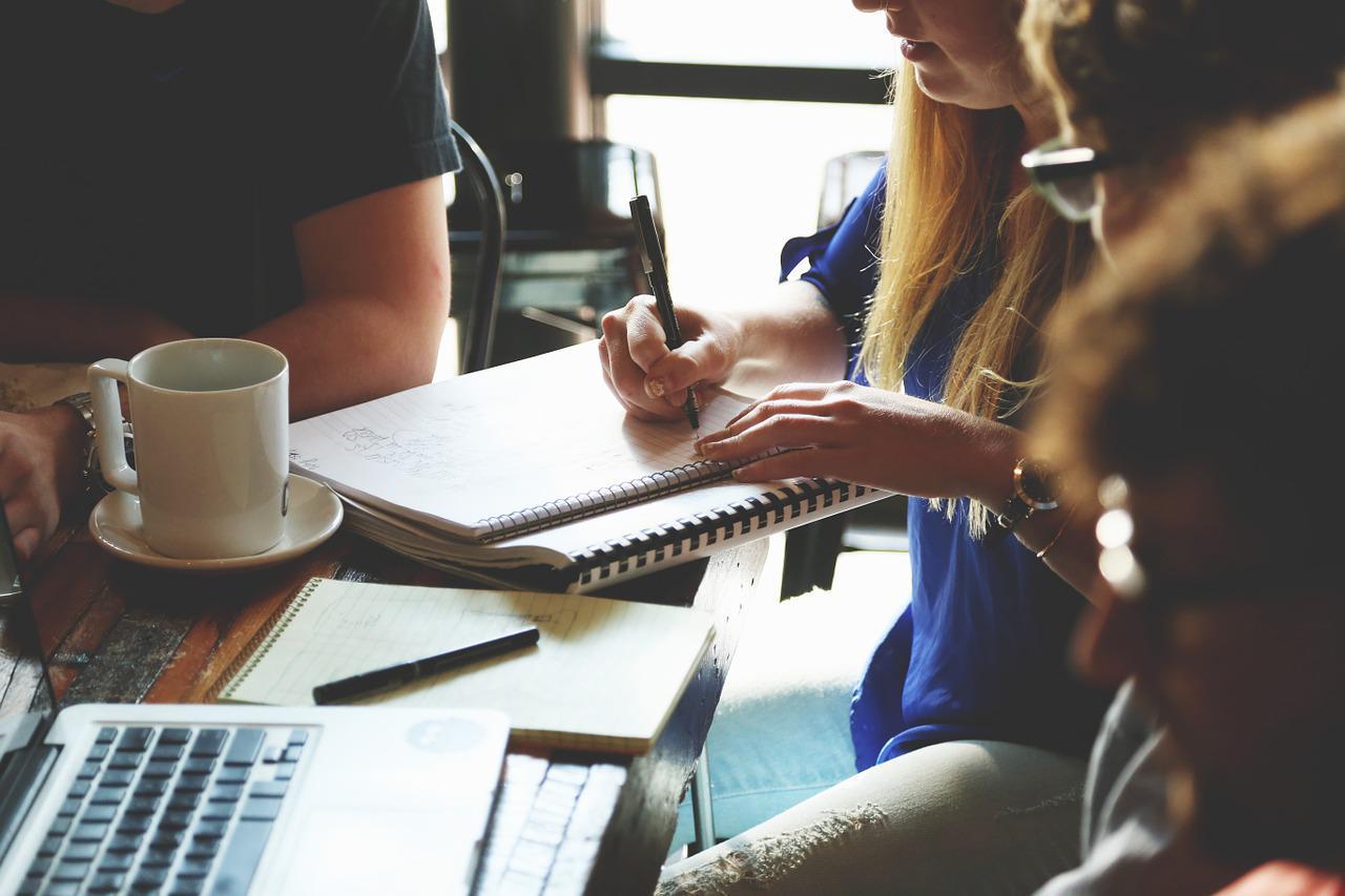 People meeting to work on project management