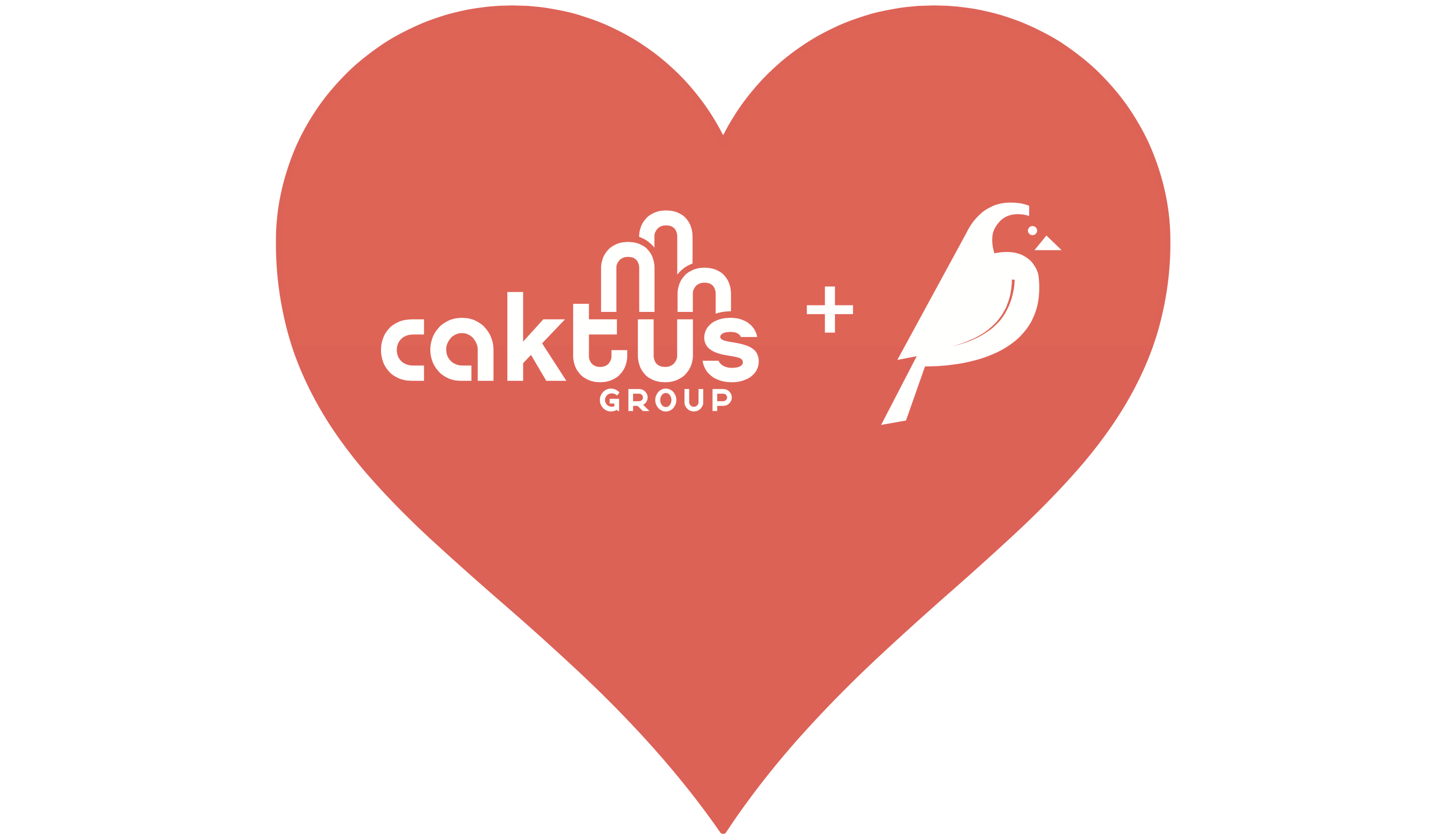 Caktus Group + Wagtail logos in a red heart