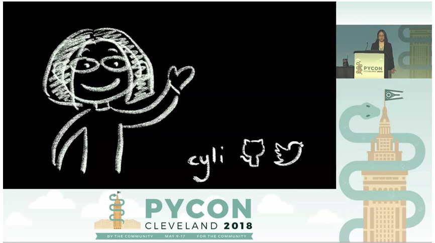 Screenshot of Ying Li's title page from her presentation at PyCon.