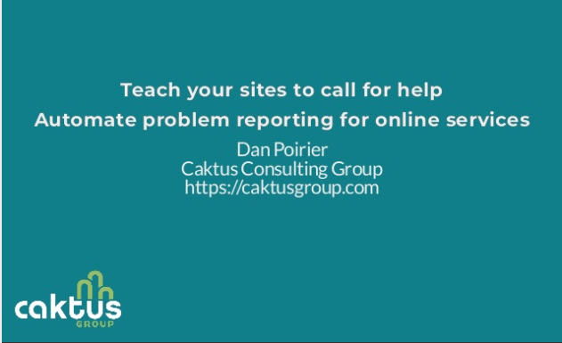 Teach your sites to call for help: automated problem reporting (cover image)