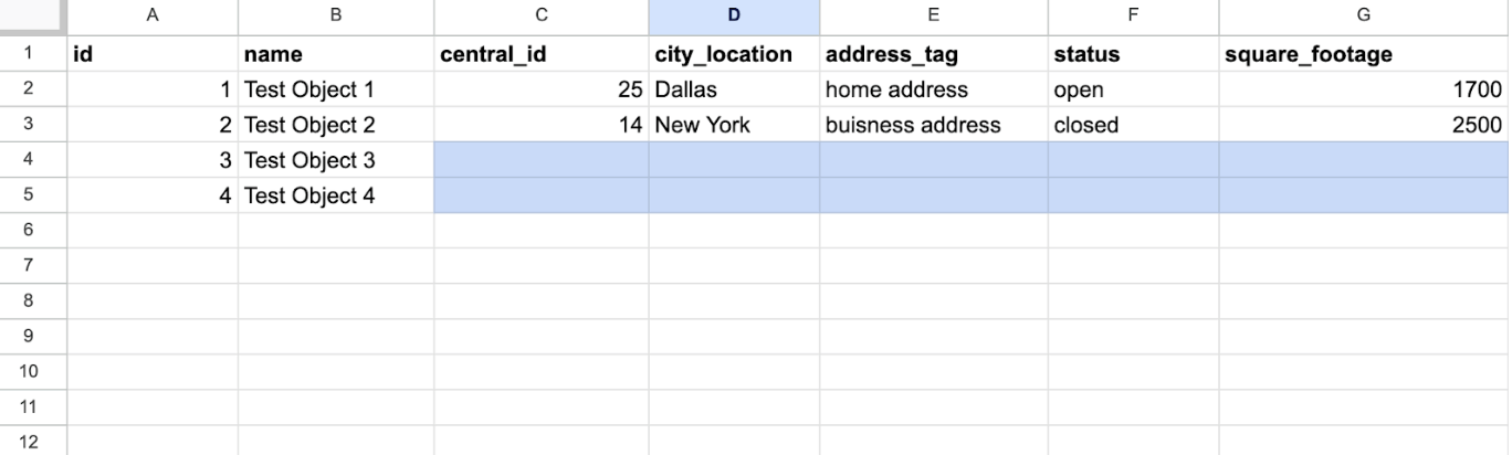 clean google sheet