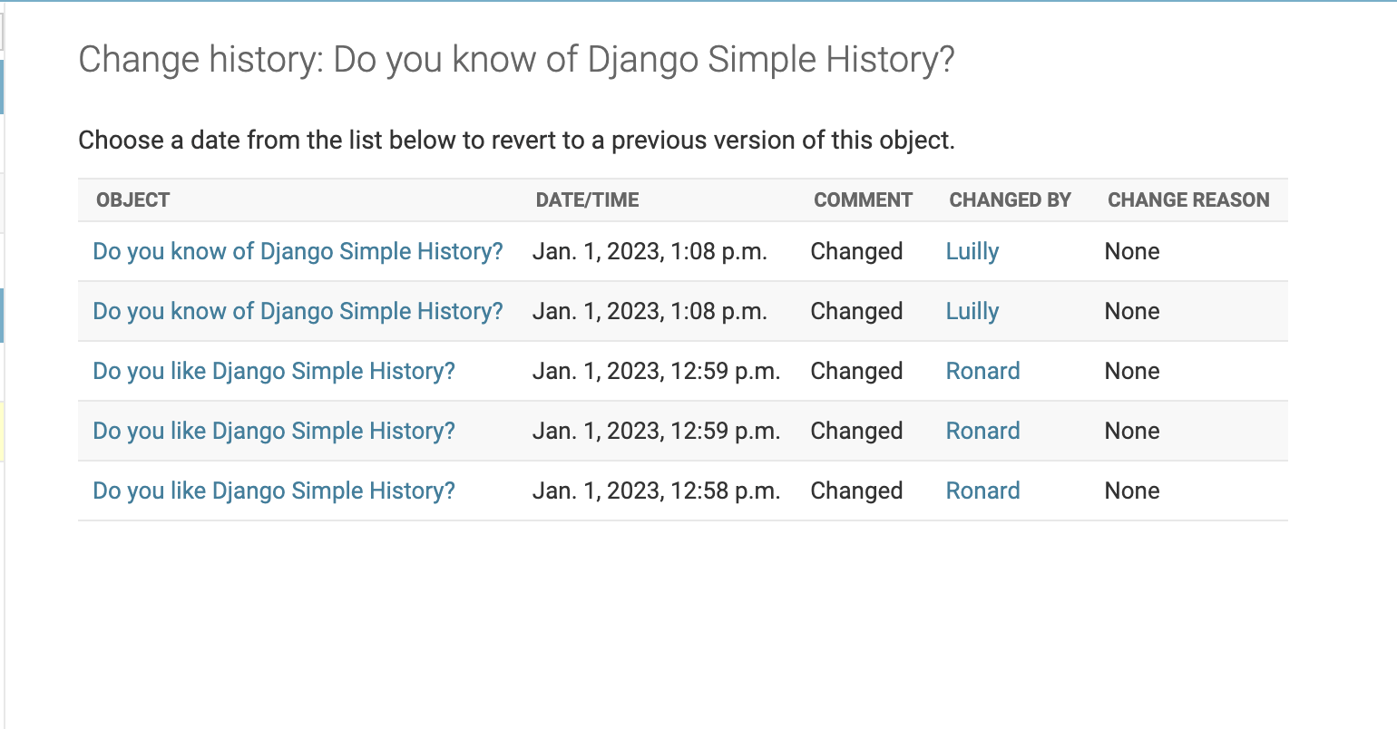 Django Simple History